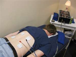 Electrical Stimulation patient at Smith Chiropractic. 