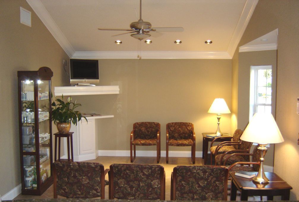 The inside waiting room for patients at the Smith Chiropractic Offices in Winter Haven, Florida. 